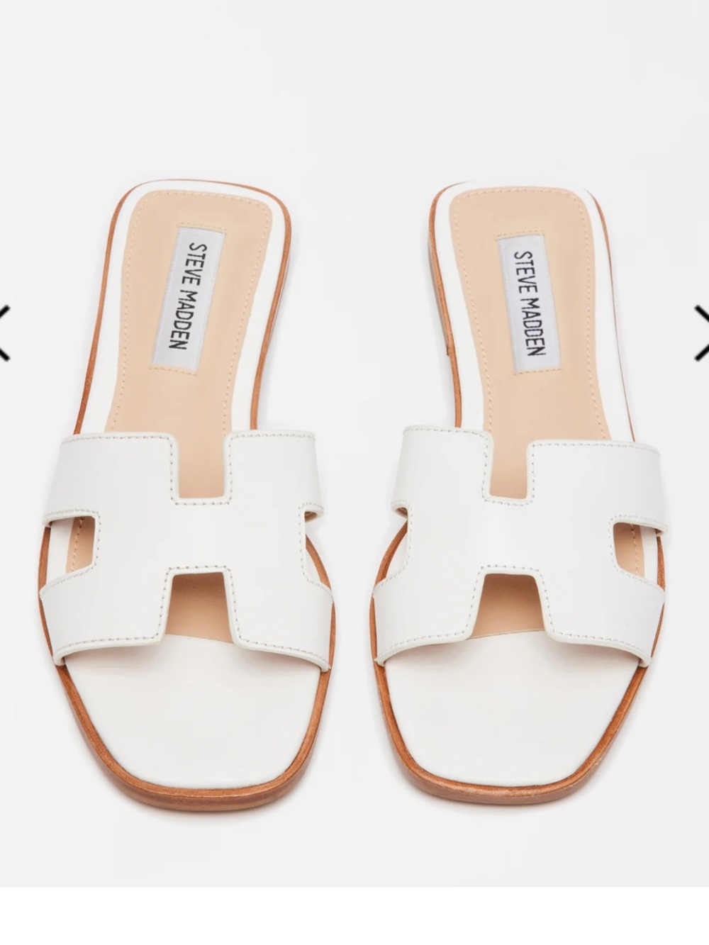 Steve Madden White Cutout Slide Sandals